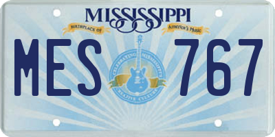 MS license plate MES767