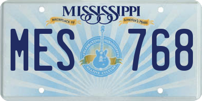 MS license plate MES768