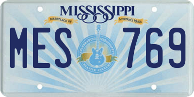 MS license plate MES769