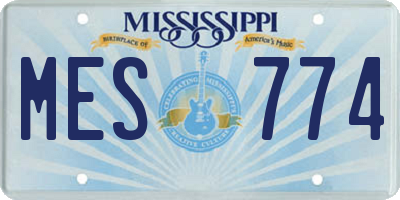 MS license plate MES774