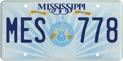MS license plate MES778