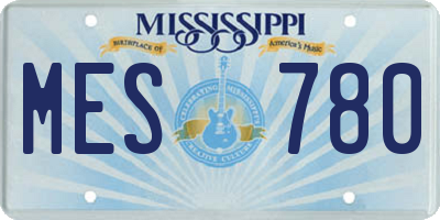 MS license plate MES780