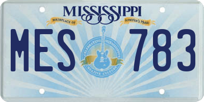 MS license plate MES783