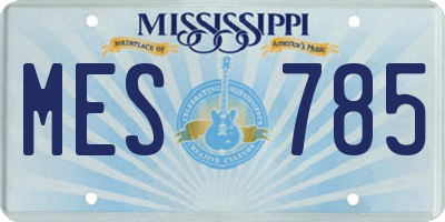 MS license plate MES785