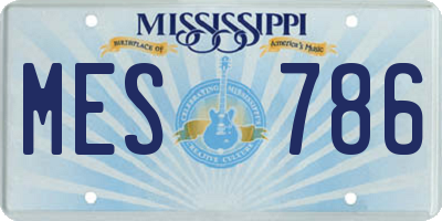 MS license plate MES786