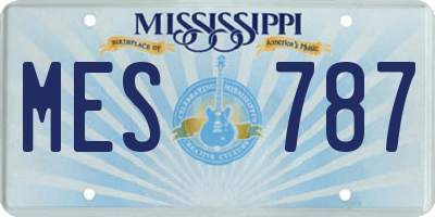 MS license plate MES787