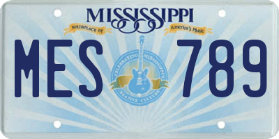 MS license plate MES789