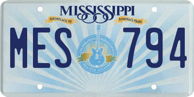MS license plate MES794