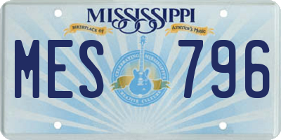 MS license plate MES796