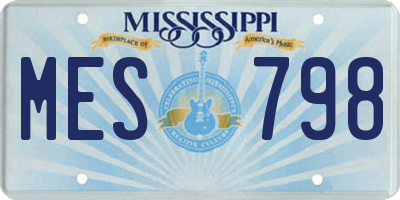 MS license plate MES798