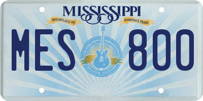 MS license plate MES800
