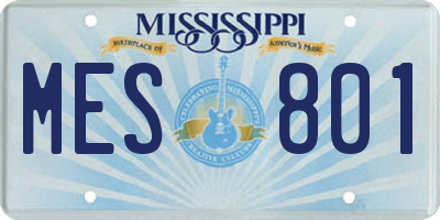 MS license plate MES801