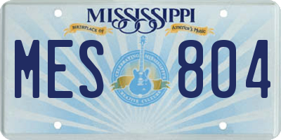 MS license plate MES804