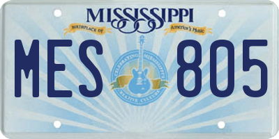 MS license plate MES805