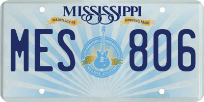 MS license plate MES806