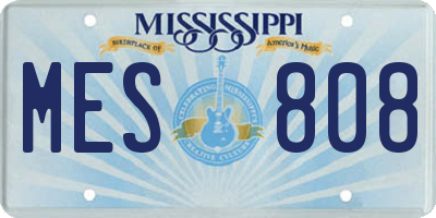 MS license plate MES808