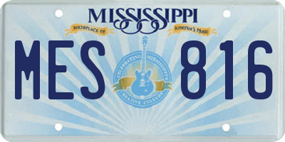 MS license plate MES816