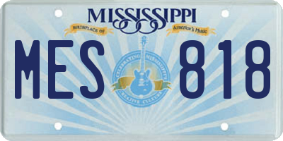 MS license plate MES818