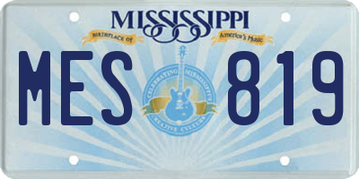 MS license plate MES819