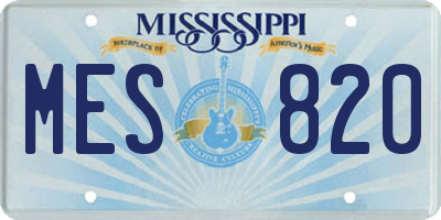 MS license plate MES820