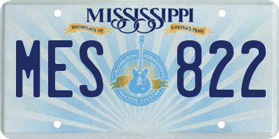 MS license plate MES822