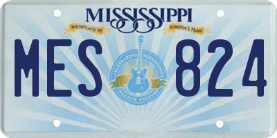 MS license plate MES824