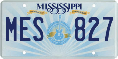 MS license plate MES827