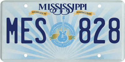 MS license plate MES828