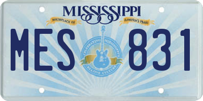MS license plate MES831