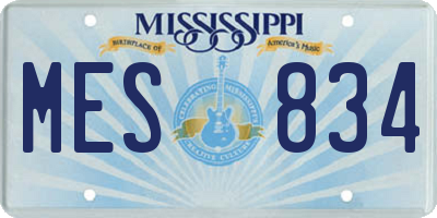 MS license plate MES834