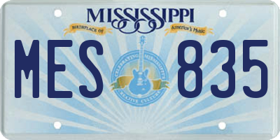 MS license plate MES835