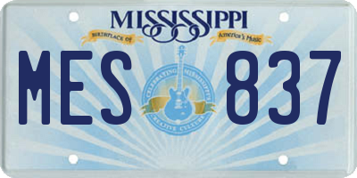 MS license plate MES837