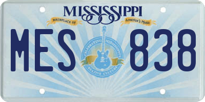 MS license plate MES838
