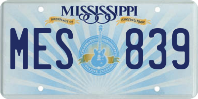 MS license plate MES839