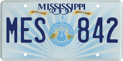 MS license plate MES842