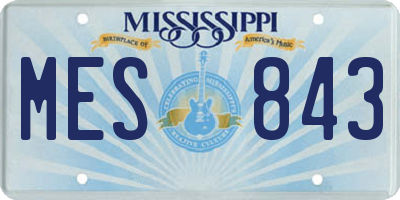 MS license plate MES843