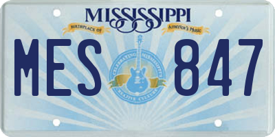 MS license plate MES847