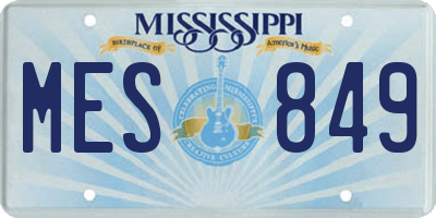 MS license plate MES849