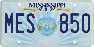 MS license plate MES850