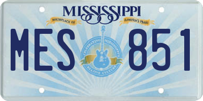 MS license plate MES851