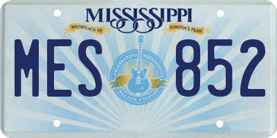 MS license plate MES852