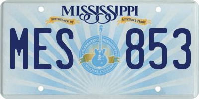 MS license plate MES853