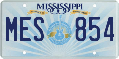 MS license plate MES854