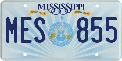 MS license plate MES855