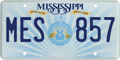 MS license plate MES857