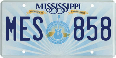 MS license plate MES858