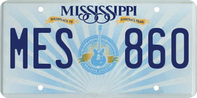 MS license plate MES860