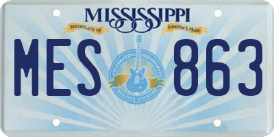 MS license plate MES863