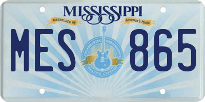 MS license plate MES865