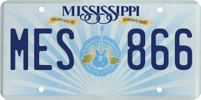 MS license plate MES866